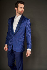 NAVY BLUE TUXEDO SUIT - Arjuun Kilachand