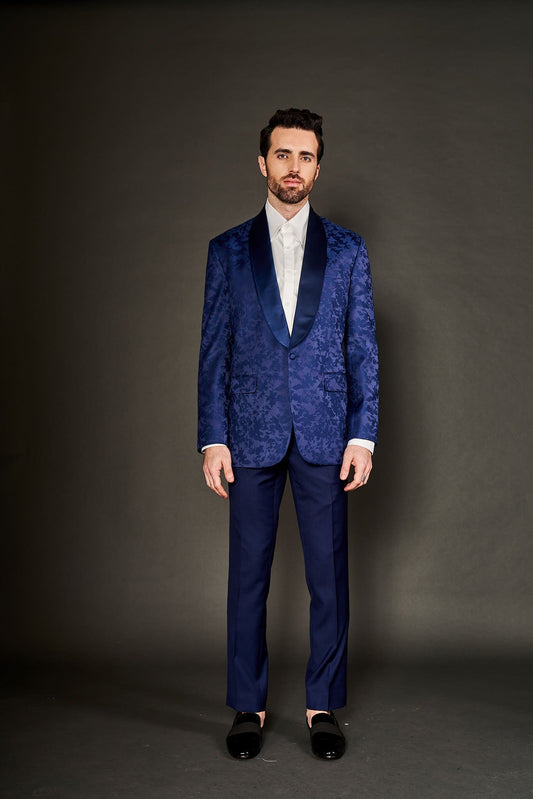 NAVY BLUE TUXEDO SUIT - Arjuun Kilachand