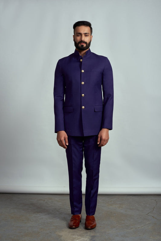 PURPLE CLASSIC BANDGALA SUIT - Arjuun Kilachand