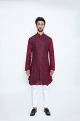 SANGRIA ANGULAR CUT LONG BUNDI SET - Arjuun Kilachand