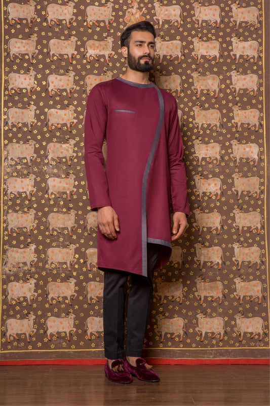 SANGRIA ASYMMETRIC KURTA - Arjuun Kilachand